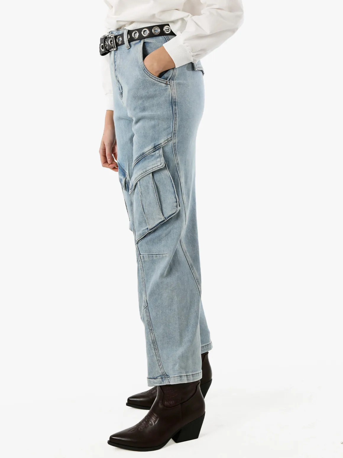 Solada Jeans donna baggy con tasconi - jeans
