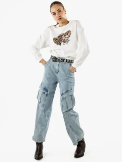 Solada Jeans donna baggy con tasconi - jeans