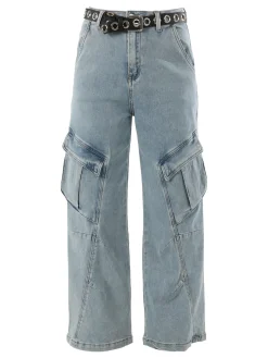 Solada Jeans donna baggy con tasconi - jeans