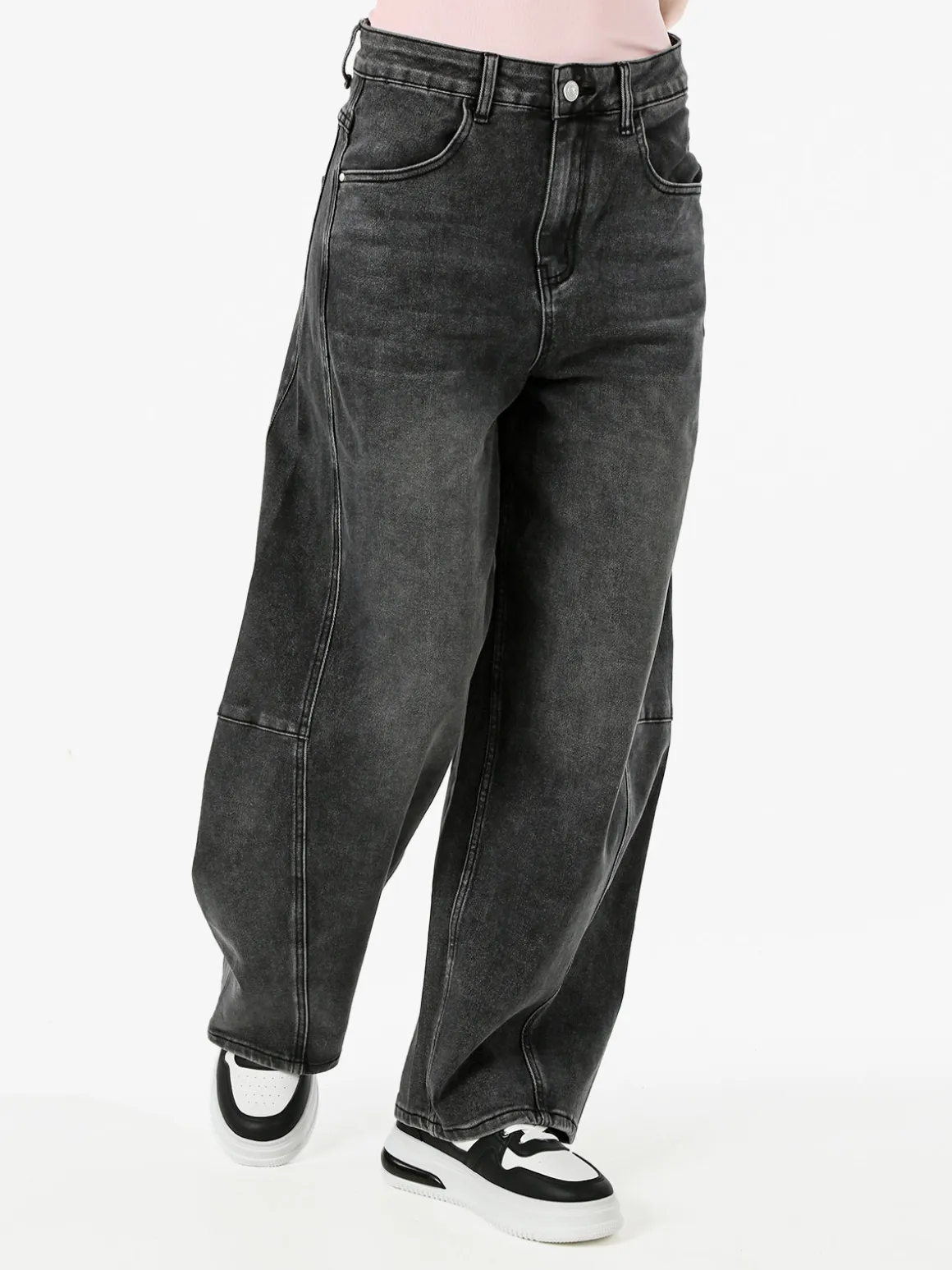 Solada Jeans donna baggy - nero