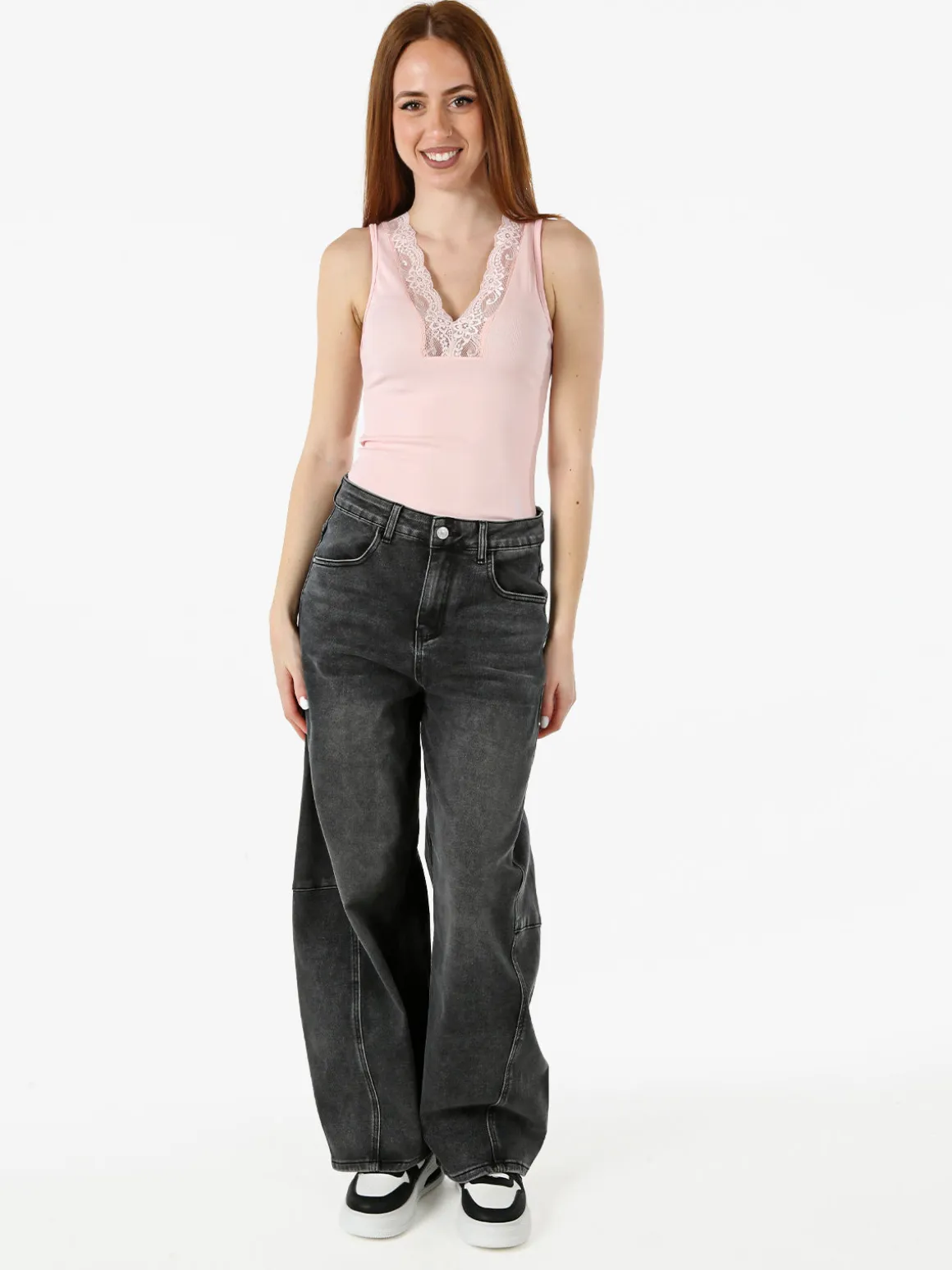 Solada Jeans donna baggy - nero