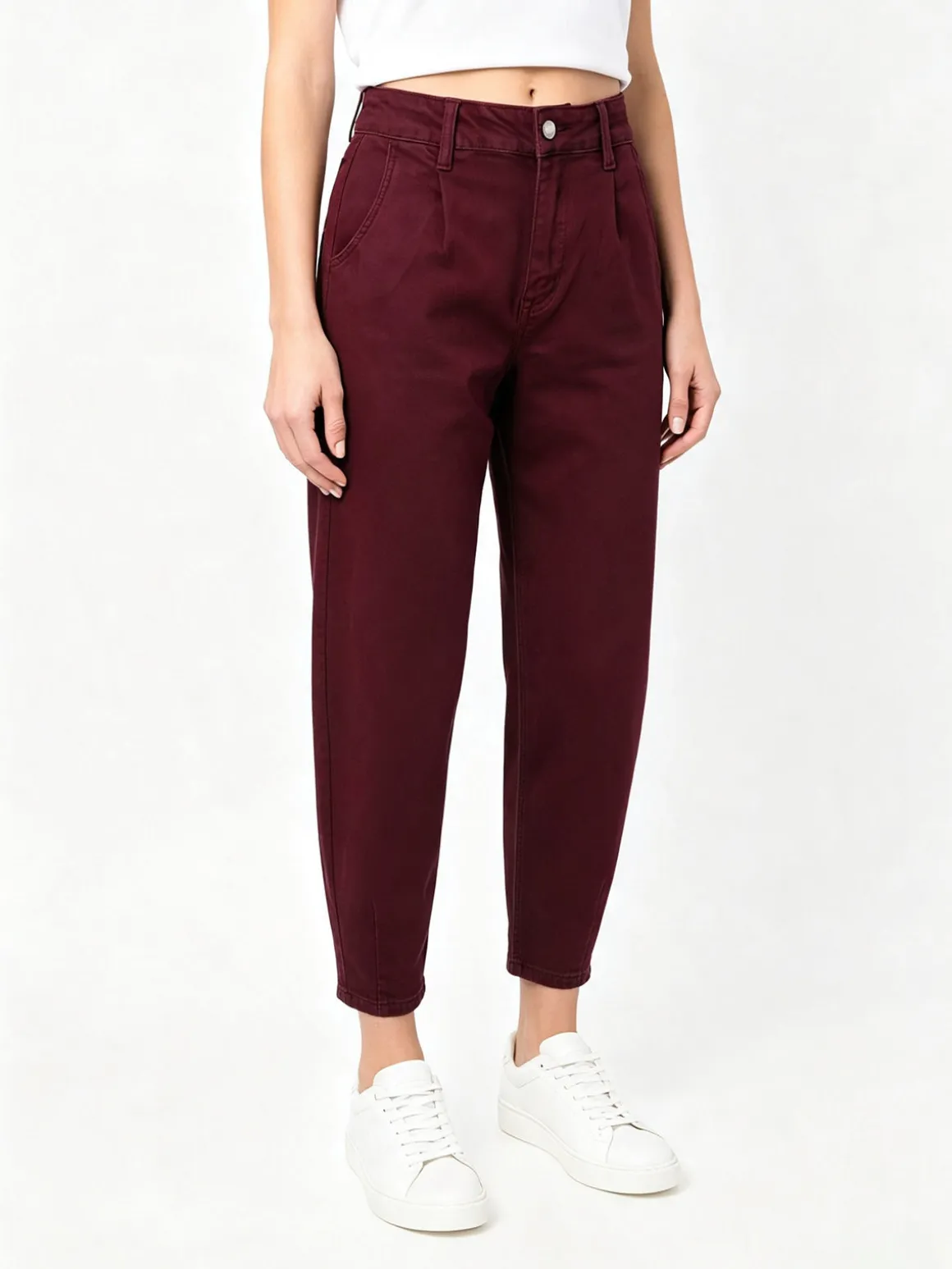 Solada Jeans donna balloon - bordeaux
