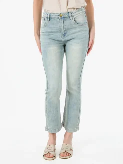 Solada Jeans donna cropped a vita alta con finale a zampa - jeans