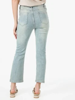 Solada Jeans donna cropped a vita alta con finale a zampa - jeans
