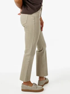 Solada Jeans donna cropped con finale taglio laser - khaki