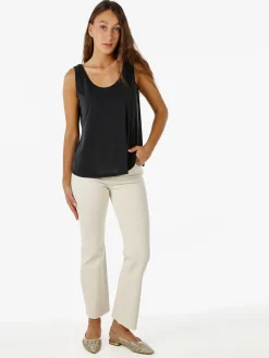 Solada Jeans donna cropped con finale taglio laser - beige