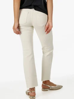 Solada Jeans donna cropped con finale taglio laser - beige