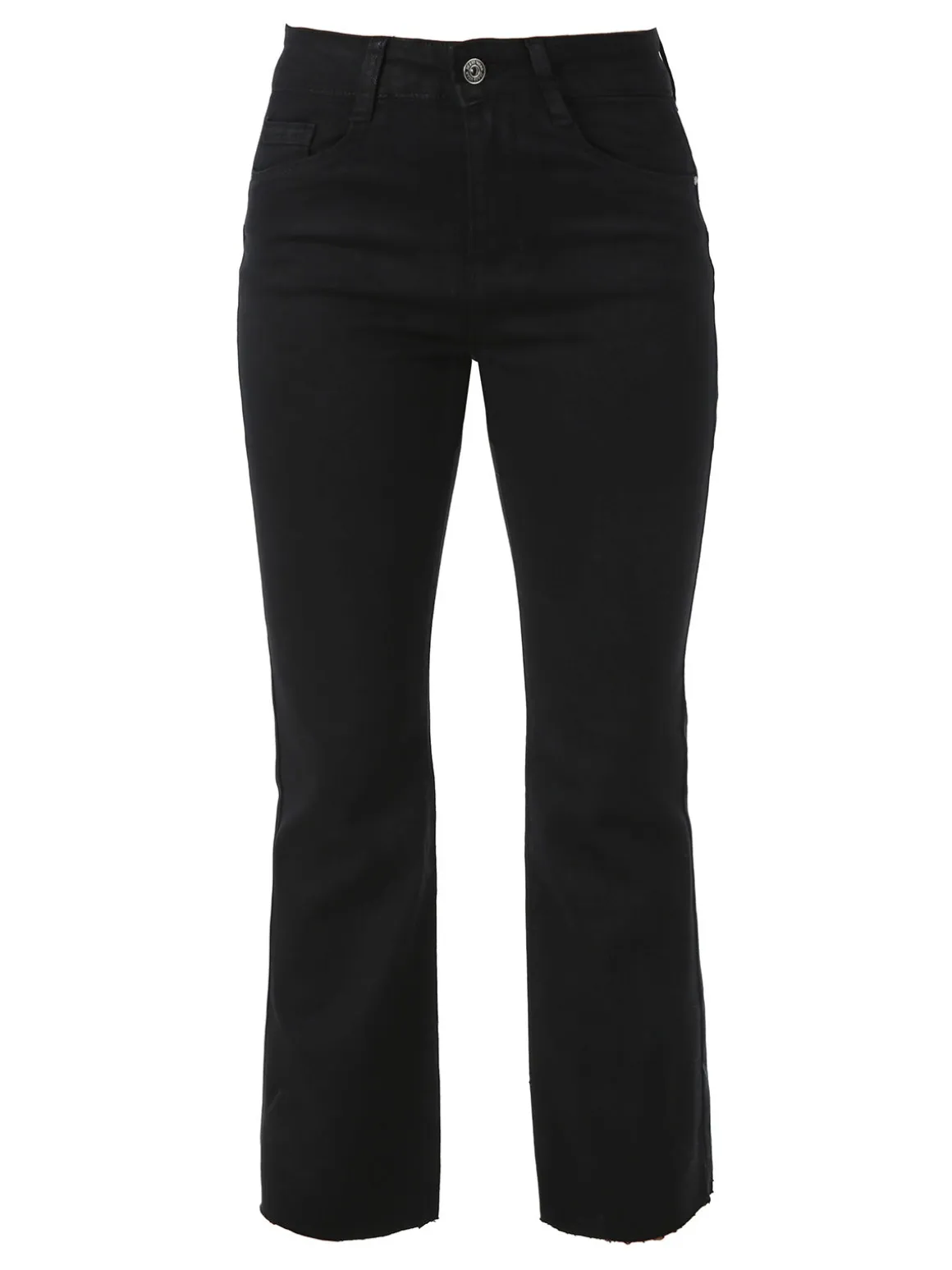 Solada Jeans donna cropped con finale taglio laser - nero