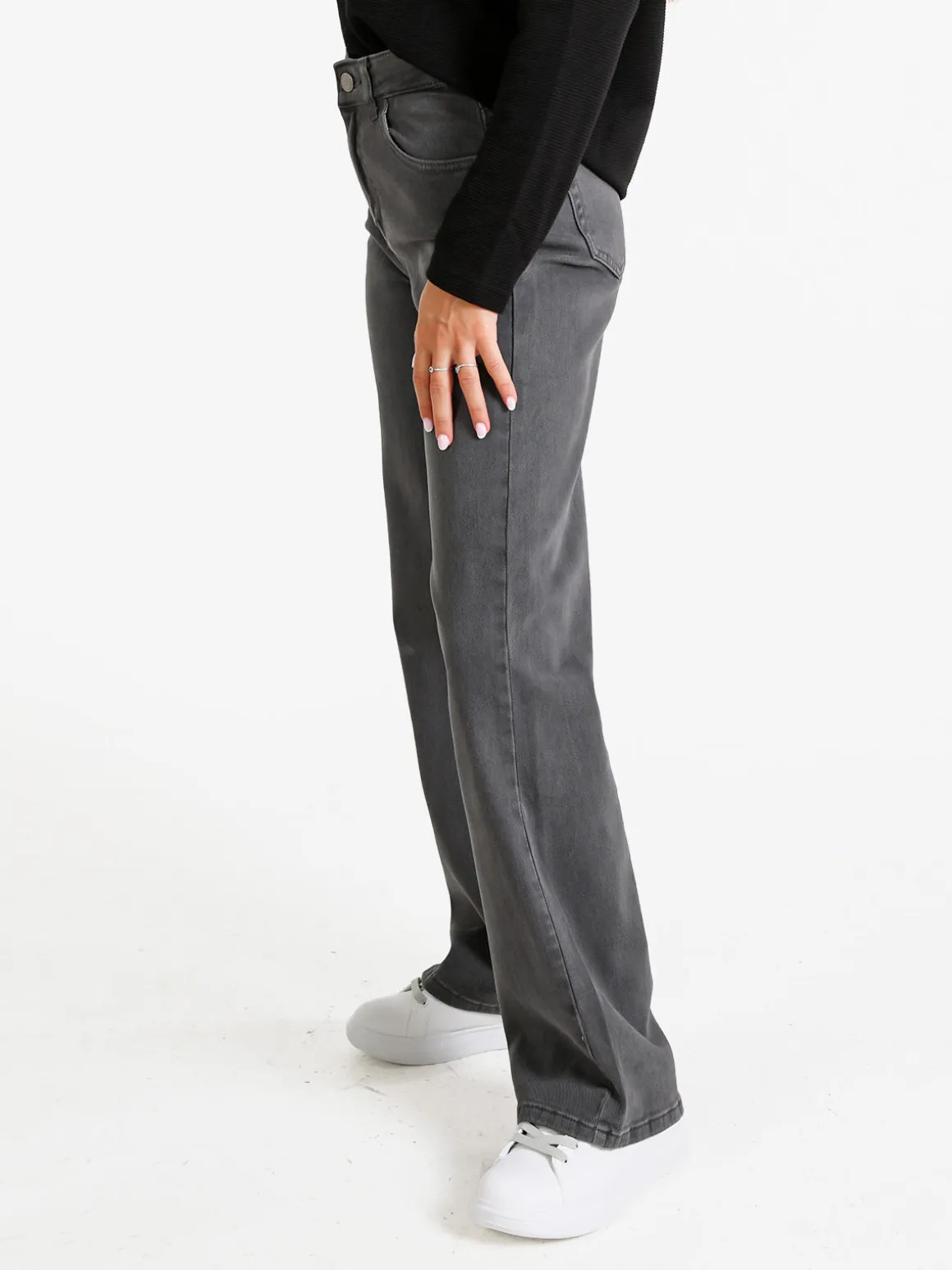 Solada Jeans donna mom fit - grigio scuro
