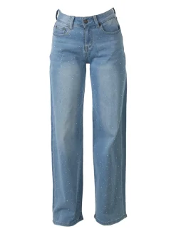 Solada Jeans donna wide leg con micro borchie - jeans