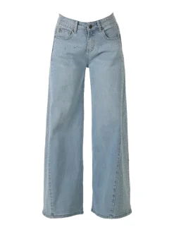 Solada Jeans donna wide leg con strass - jeans