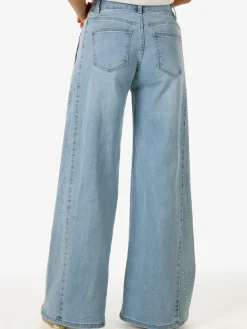 Solada Jeans donna wide leg con strass - jeans