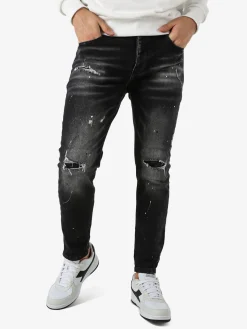 Solada Jeans skinny da uomo con strappi - nero
