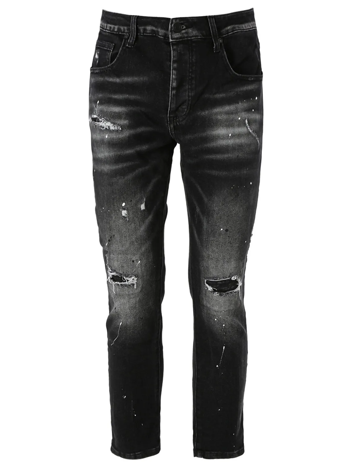 Solada Jeans skinny da uomo con strappi - nero