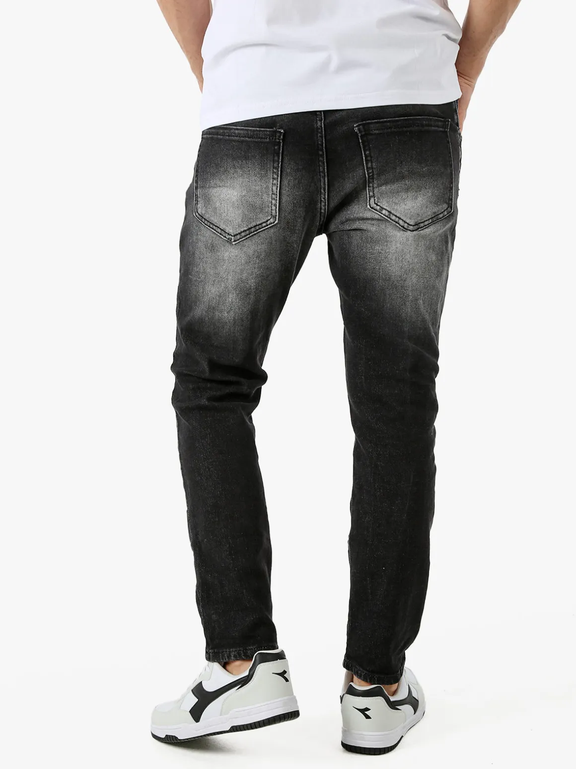 Solada Jeans skinny da uomo con strappi - nero
