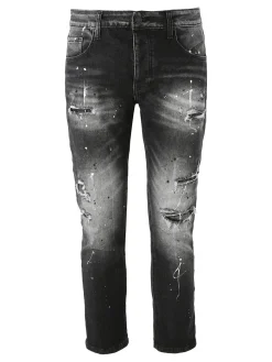 Solada Jeans skinny da uomo con strappi - nero