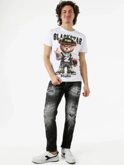 Solada Jeans skinny da uomo con strappi - nero