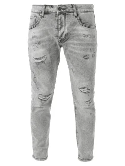 Solada Jeans strappati da uomo slim fit - grigio