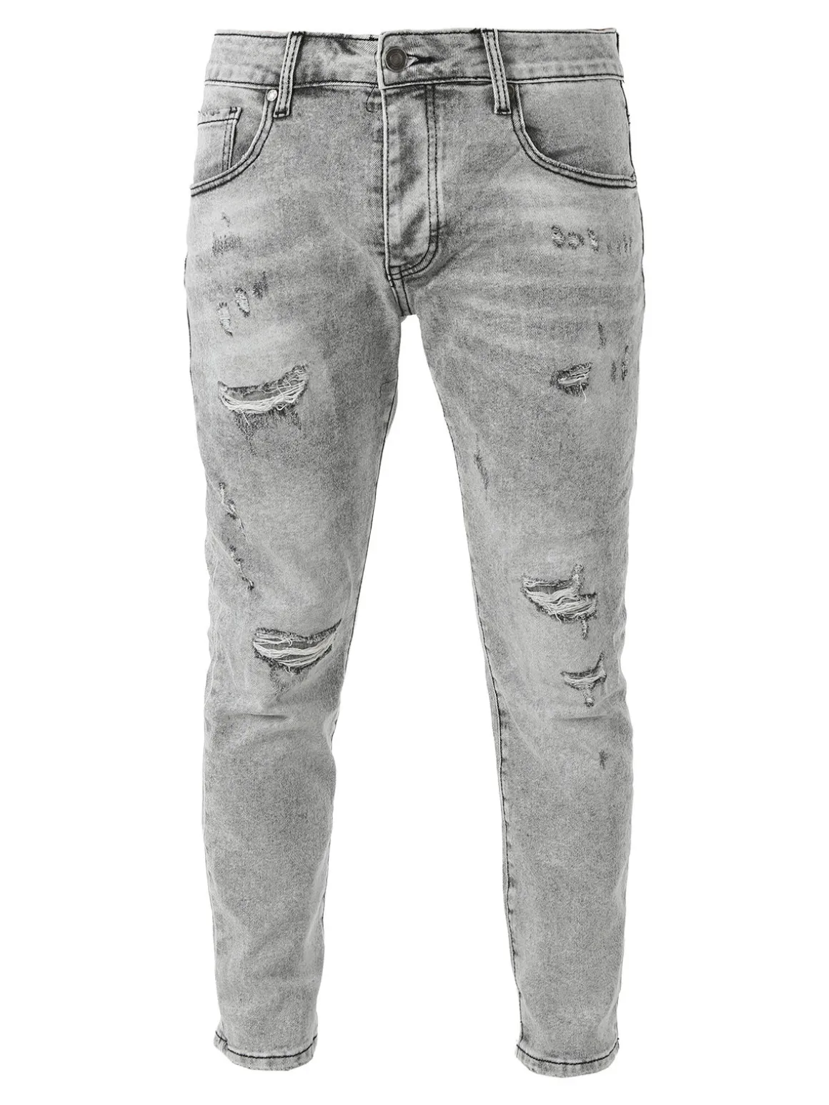 Solada Jeans strappati da uomo slim fit - grigio