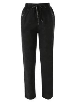 Solada Jeggings donna con coulisse taglie grandi - nero