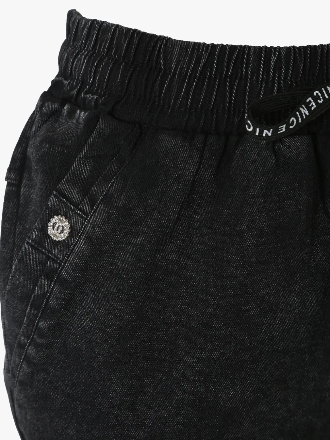 Solada Jeggings donna con coulisse taglie grandi - nero