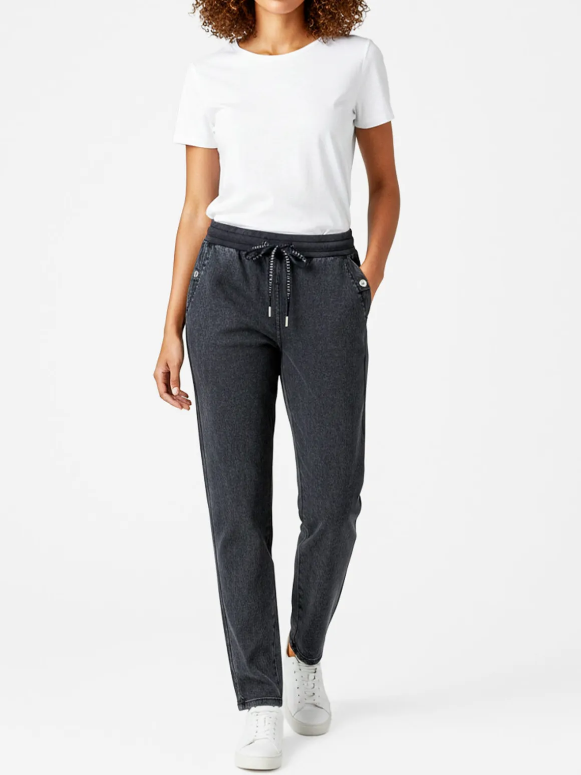 Solada Jeggings donna con coulisse taglie grandi - blu