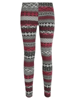 Solada Leggings donna a fantasia in cotone felpato