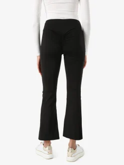 Solada Leggings donna a zampa con arricciatura posteriore effetto push-up - nero
