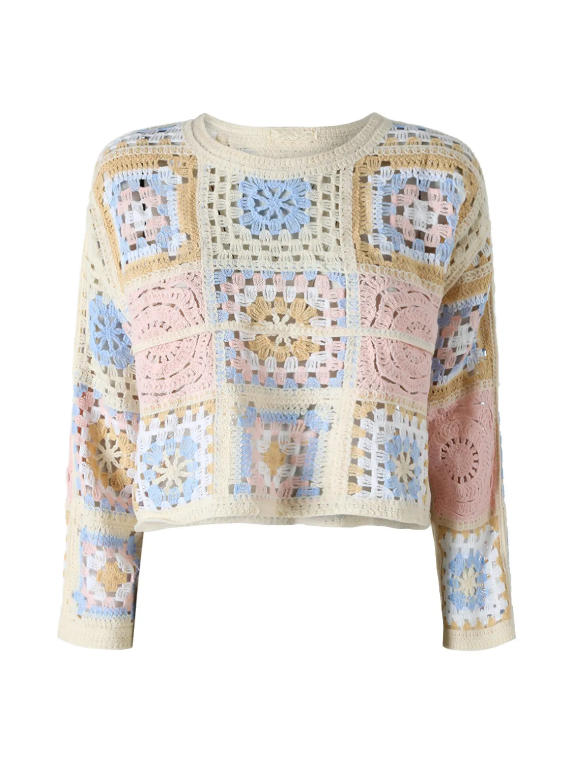 Solada Maglia da donna colorata in macramè - rosa
