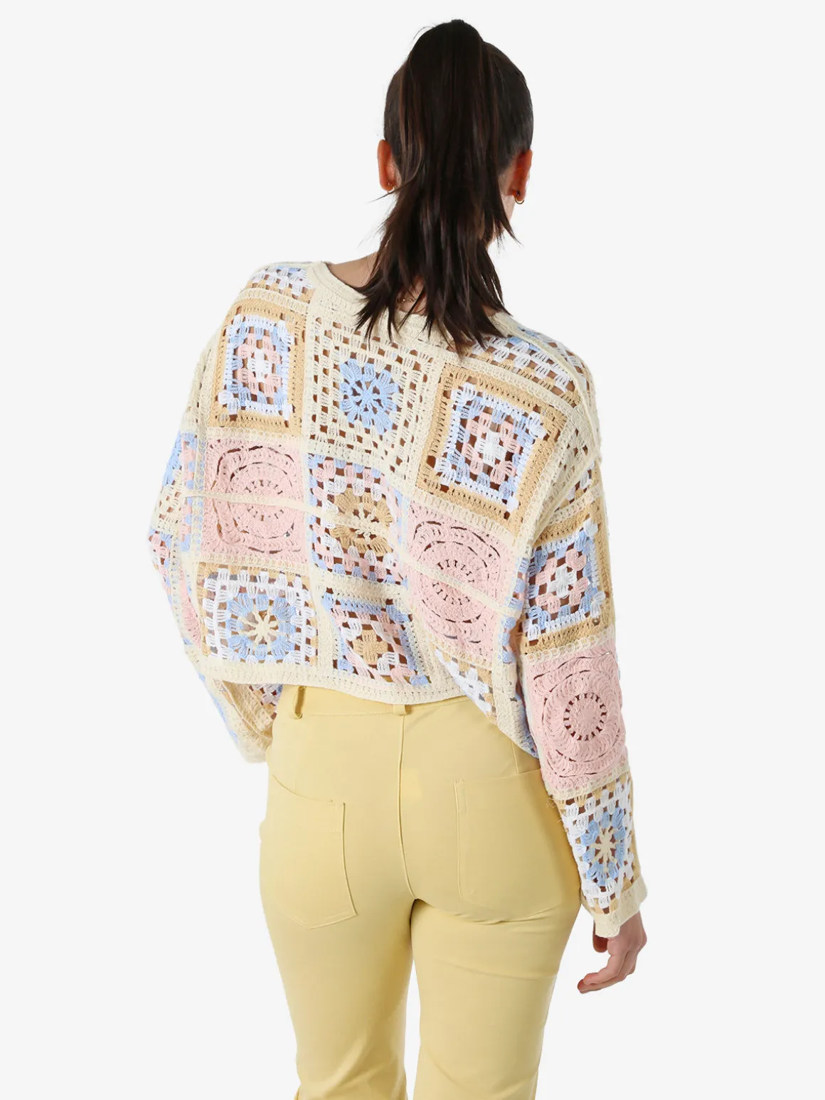 Solada Maglia da donna colorata in macramè - rosa