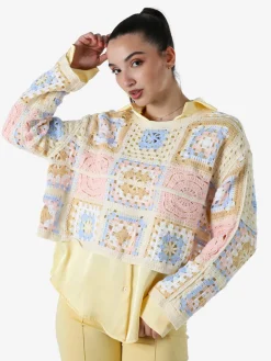 Solada Maglia da donna colorata in macramè - rosa