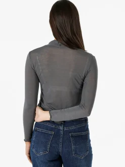 Solada Maglia dolcevita da donna in misto cashmere a maniche lunghe - grigio