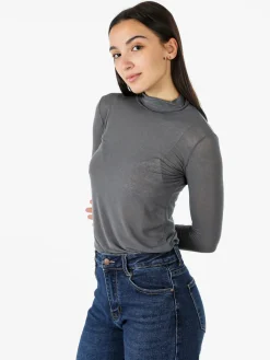 Solada Maglia dolcevita da donna in misto cashmere a maniche lunghe - grigio