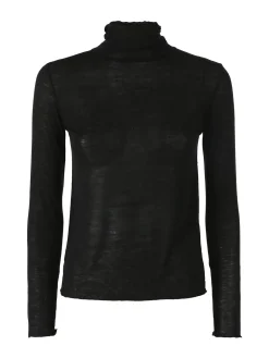 Solada Maglia dolcevita da donna in misto cashmere a maniche lunghe - nero