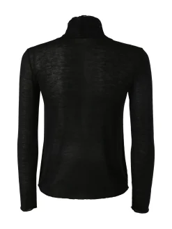 Solada Maglia dolcevita da donna in misto cashmere a maniche lunghe - nero