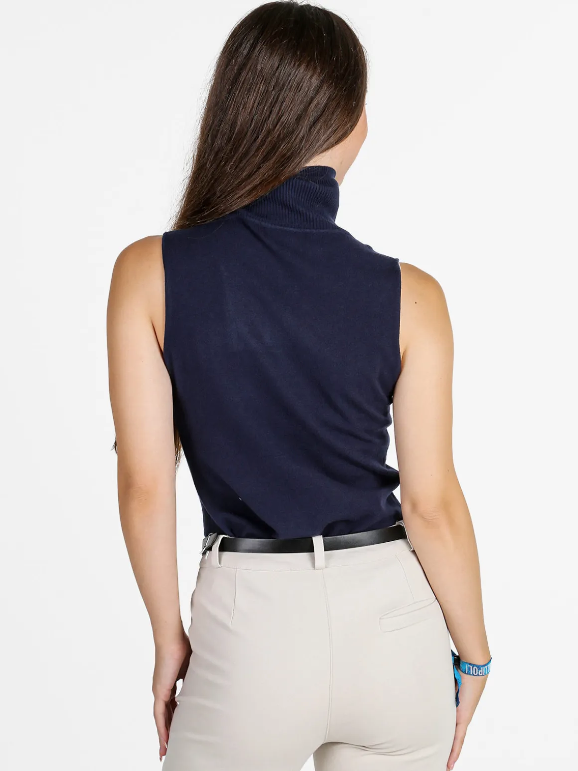 Solada Maglia dolcevita donna smanicata - blu scuro