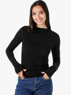 Solada Maglia donna accollata a maniche lunghe - nero