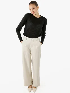 Solada Maglia donna a coste con lurex - nero