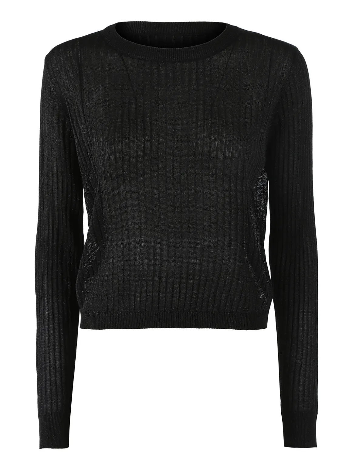 Solada Maglia donna a coste con lurex - nero