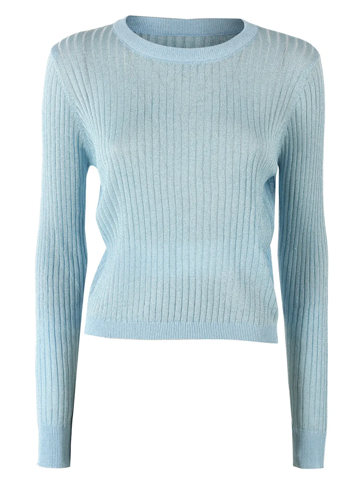 Solada Maglia donna a coste con lurex - azzurro