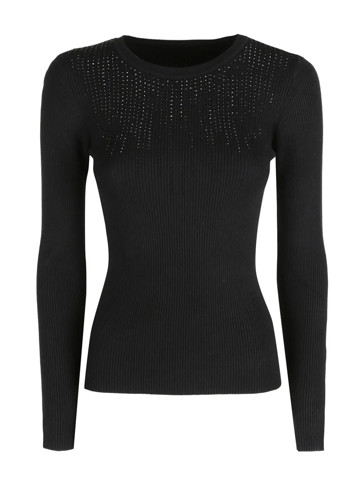 Solada Maglia donna a costine con strass