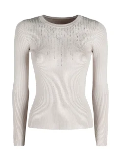 Solada Maglia donna a costine con strass