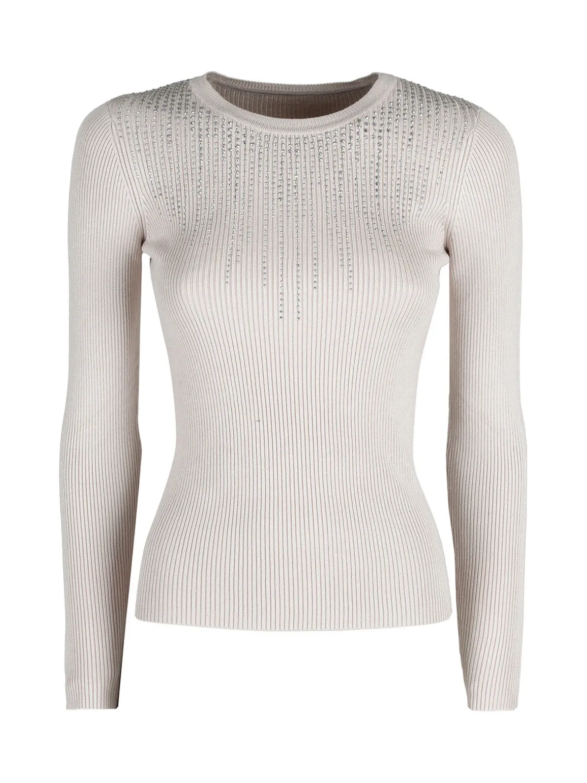 Solada Maglia donna a costine con strass