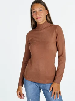 Solada Maglia donna a lupetto - cuoio