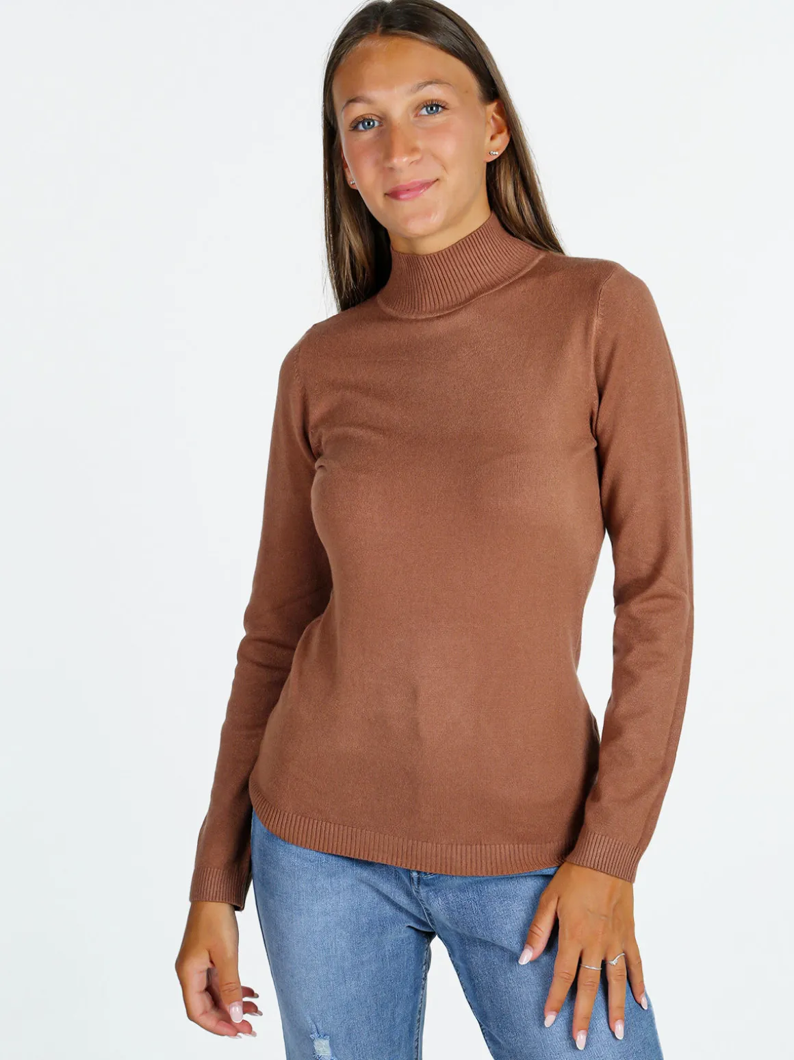 Solada Maglia donna a lupetto - cuoio