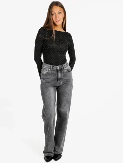 Solada Maglia donna a maniche lunghe con borchie - nero