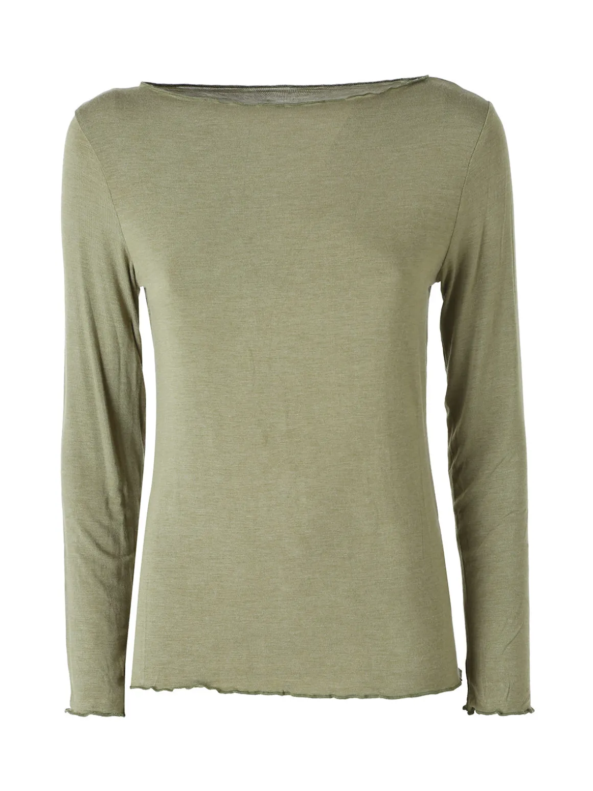 Solada Maglia donna a maniche lunghe con scollo a barchetta - oliva