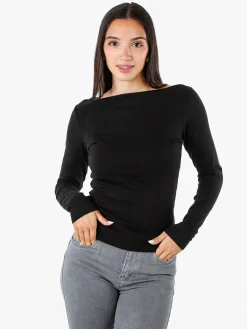 Solada Maglia donna a maniche lunghe con scollo a barchetta - nero