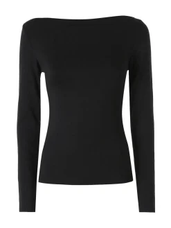 Solada Maglia donna a maniche lunghe con scollo a barchetta - nero