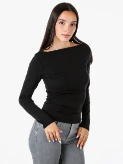 Solada Maglia donna a maniche lunghe con scollo a barchetta - nero